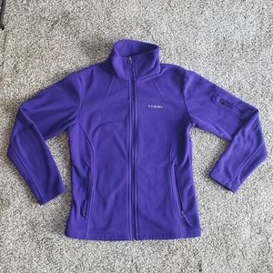 Fitted Columbia Women's Purple Fleece Full Zip Jacket Sz S
